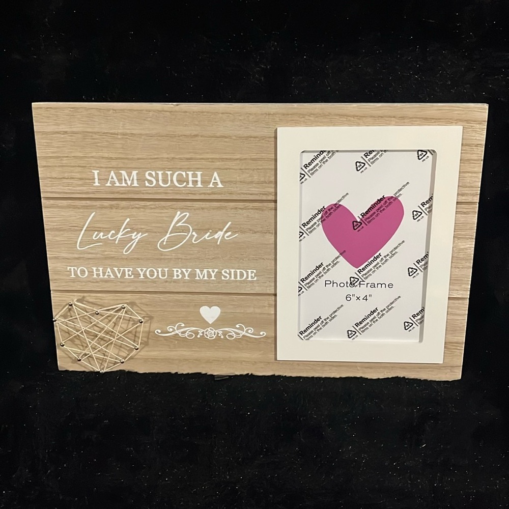 New in the box Lucky Bride picture frame 6 x 4